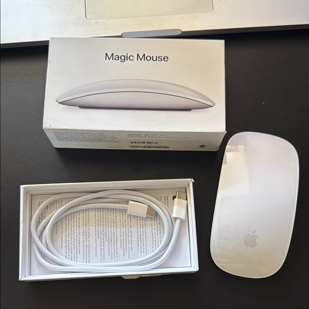 Apple White Magic Mouse USB-C Sleek Touch-Sensitive Design